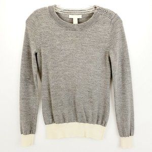 Banana Republic Pullover Sweater Gray 100% Merino Extra Fine Wool Size XS